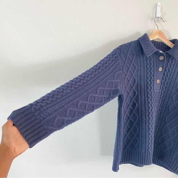 Demylee New York Cableknit Navy Blue Sweater 100% Wool - M - Picture 7 of 13